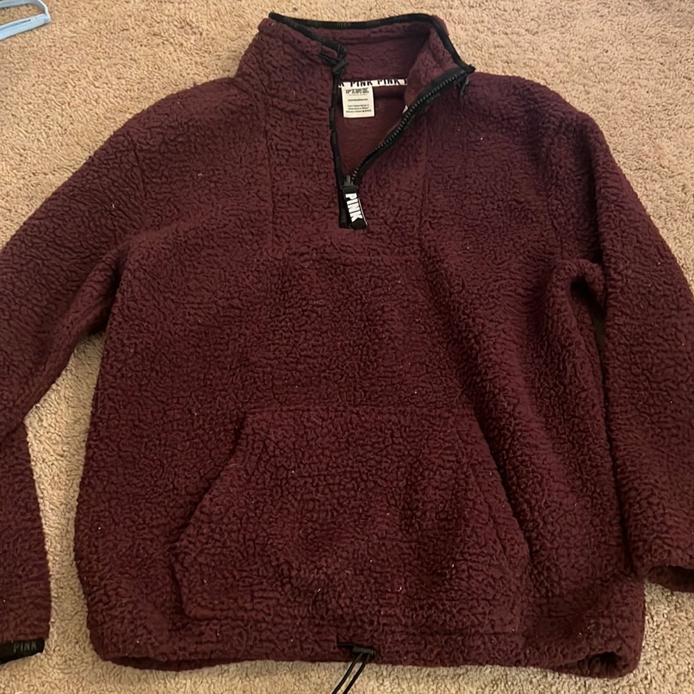 PINK sherpa quarter zip